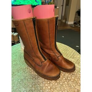 Vintage Nordica Front Zip Leather Boots, Size 10